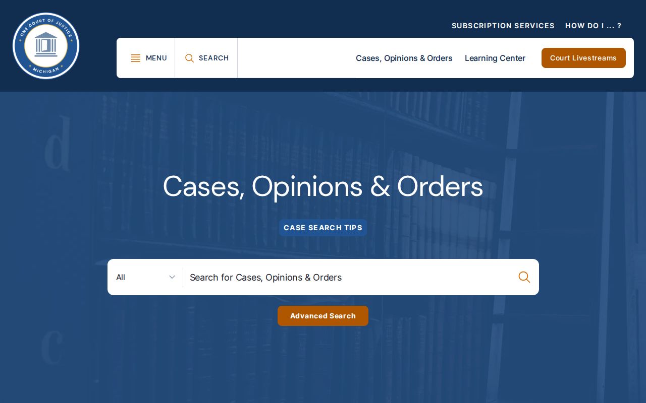 Michigan court records appellate cases opinions and orders search